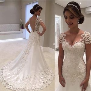 Vintage Backless Lace Mermaid Wedding Gown